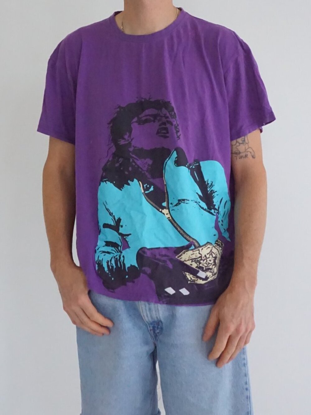 True Colors Purple Michael Jackson Portrait 50 Memorial Pop Music Concert Tee 2X